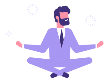 Man hovering and meditating in the lotus position
